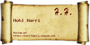 Hohl Harri névjegykártya